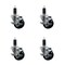 Service Caster 3'' SS Soft Rubber Swivel 1-1/4'' Expanding Stem Caster Set with Brake, 4PK SCC-SSEX20S314-SRS-TLB-114-4 - alternate 1